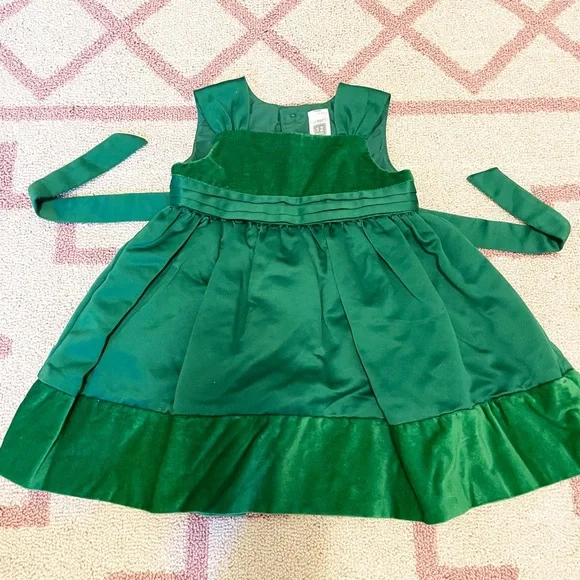 Satin And Velvet Infant Dress | Color: Green | Size: 12mb | Chelsearodri869's Closet